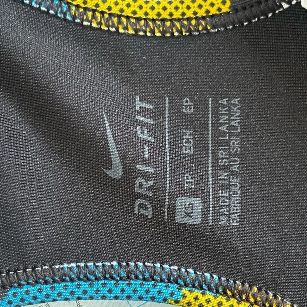 Nike Women's Floral Pattern Sports Bra - Black and Multicolor - Picture 3 of 3